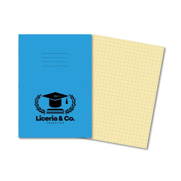 Classic Overprinted SEN Exercise Book A4 80 Pages 10mm Squares - Light Blue Cover, Cream Pages 50 Pack