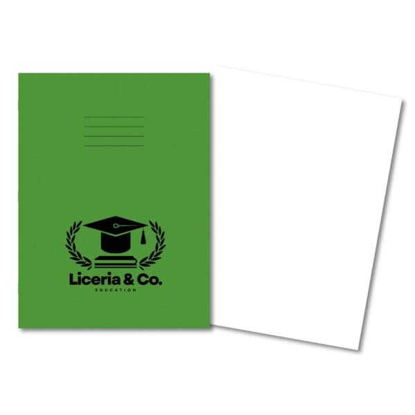 Overprinted Exercise Books A4 64 Pages Blank Light Green - Pk50