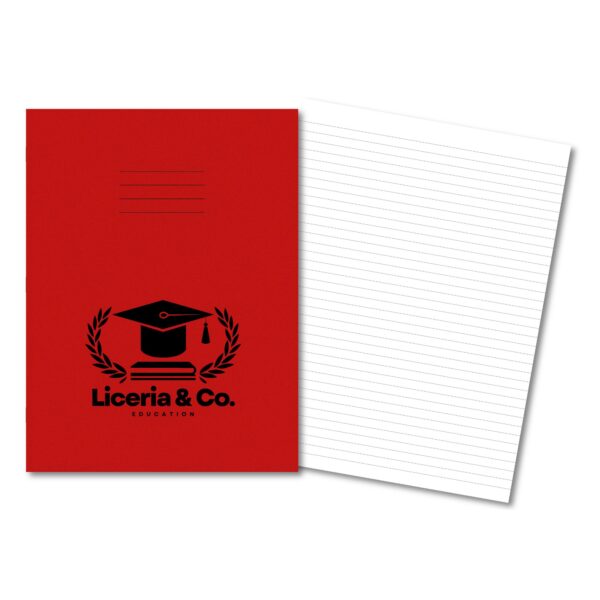 Classic Overprinted Exercise Book A4 48 Pages 10mm Feint - Red 100 Pack
