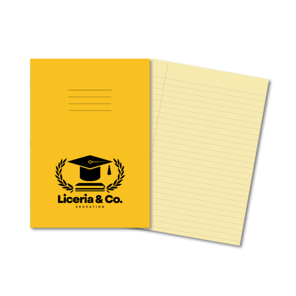 Classic Overprinted SEN Exercise Book A4 80 Pages 10mm Feint & Margin - Yellow Cover, Cream Pages 50 Pack