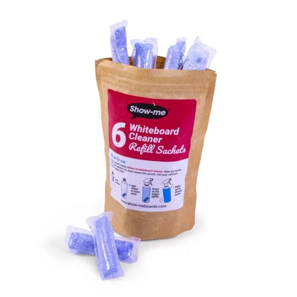 Show-me Whiteboard Cleaner Sachet Refills - Pack of 6