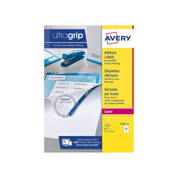 Avery Laser Labels A4 21 Per Sheet - Pk40