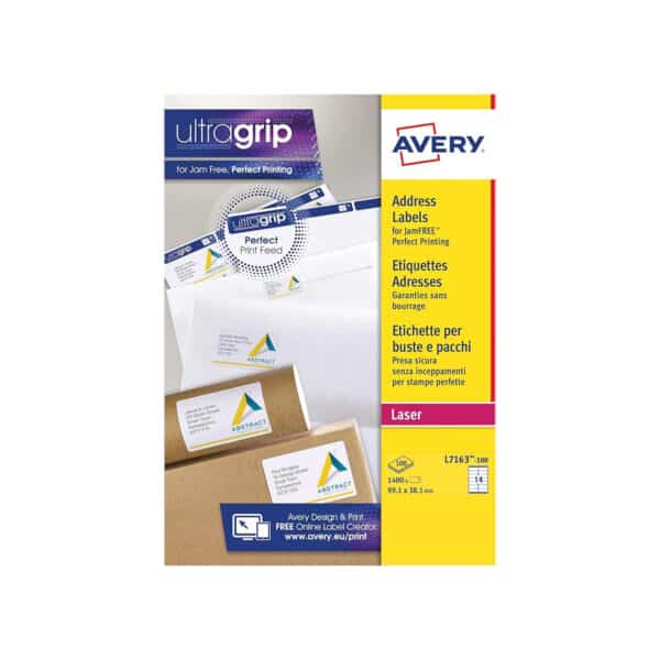 Avery Laser Labels A4 14 Per Sheet - Pk100