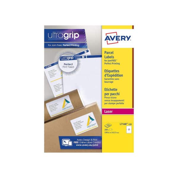 Avery Laser Labels A4 2 Per Sheet - Pk100