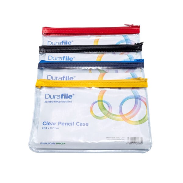 Clear Pencil Cases 203x117mm - Pk12