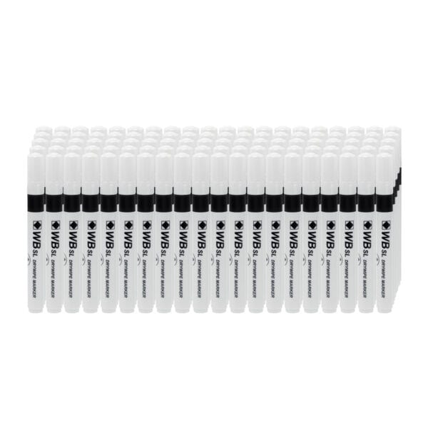 Economy Drywipe Marker Bullet Tip Black - Pk100