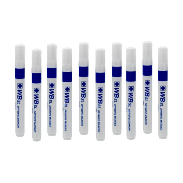 Economy Drywipe Marker Bullet Tip Blue - Pk10